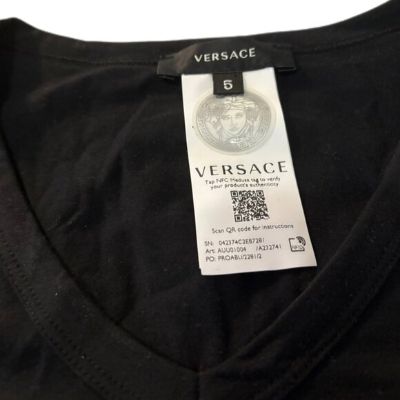 VERSACE T-Shirt (M [5], Black, Cotton) - Picture 2 of 4